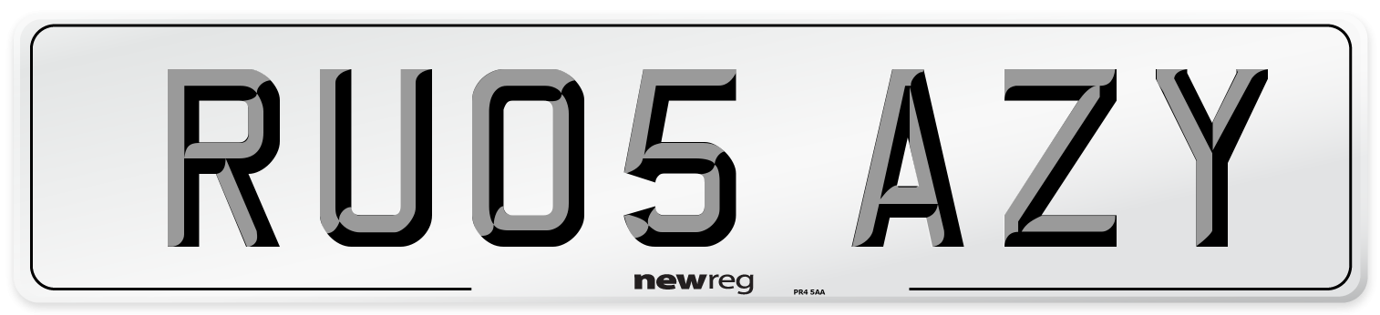 RU05 AZY Number Plate from New Reg